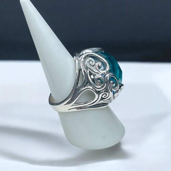 🌺Carolyn Pollack Sterling & Blue Quartz Ring - Picture 7 of 14